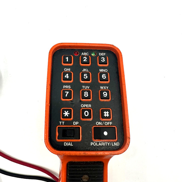VTG AT&T Phone Line Tester Push Button Lineman Test Butt Set ORANGE FREE SHIP - Picture 2 of 5